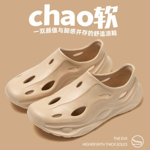 Mens Sandals Summer Outdoor Wear Driving Sport Beach Anti-slip Thick Bottom Head Cover Hole Hole Shoes Casual EVA Material