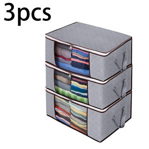 1/3PC Large Capacity Clothing Storage Bag With Foldable And Visible Window Used For Organizing Clothes In The Bedroom Wardrobe