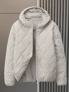 Lightweight Cotton Jacket for Men Loose Fit Hooded Warmth Youth Short Style Casual Fashion Basic Style Long Sleeve Short Coat