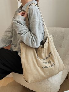 New Arrival Soft Surface Large Capacity Canvas One-Shoulder Crossboby Bag Female Minimalist Easiest for Match Commuter Bag Korean Texture Cloth Bag Tide