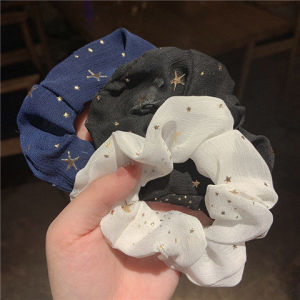 ริบบิ้นผ้าลายดาวในท้องฟ้ายามค่ำคืน INS สไตล์เรียบง่าย หัวเข็มขัดผ้าสำหรับผู้หญิง ริบบิ้นผ้าสำหรับผูกผม ริบบิ้นผ้าสไตล์เกาหลี