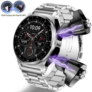 Đồng Hồ Thông Minh DAORKOW 2 Trong 1 Tích Hợp Tai Nghe TWS NFC Theo Dõi Nhịp Tim & Oxy Máu Gọi Không Dây Thể Thao Dành Cho Nam
