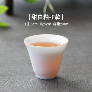 Hand-Painted White Porcelain Tea Cup for Tea Ceremony And Gongfu Tea Drinking Personal Single Cup Chinese Style Ceramic Tea Set