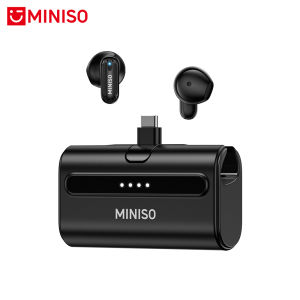 Miniso | MINISO MS123 Wireless Headphones for Type-c&IOS with Powerbank for Ultra Long Battery Bluetooth Earphones Travel Work Comfort