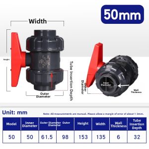 flowcolour | Double Union Ball Valve Flow Control PVC