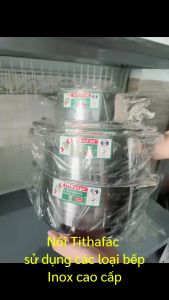 Nồi inox 430 dày Tithafac cao cấp quai ống quai cọng sử dụng được bếp từ bếp ga hồng ngoại nồi bắt nhiệt rất nhanh đủ size từ 14cm đến 30cm thiết kế đẹp mắt sang trọng cứng chắc.