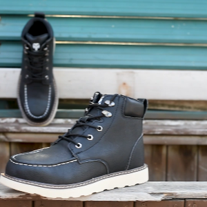 (Free 1 Sock) Safety shoes 91594 Mid Cut Lace Up Safety Shoes Brown Black Kasut Keselamatan