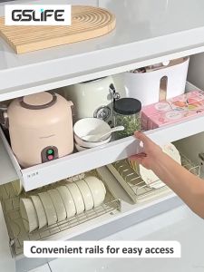 GSlife 🔥Adjustable🔥Pull-out Basket under Sink Cabinet Drawer Type Storage Tray Spice Box Cabinets Organizer