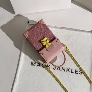 Mack Jankles Velvet Chain Shoulder Bag Crossbody Phone Bag for Girls Casual Simple Style Detachable Strap Non-Folding PU Leather