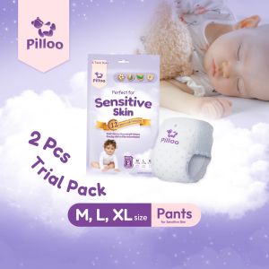 Pilloo Baby Diaper Pants [SAMPLE] M-XXL | Ultra-Soft Pull-Up | Egypt Calendula Extract | Dry-Fitt Technology | 3D Pearl Surface | Seamless Waistband | 12-Hour Leak Protection