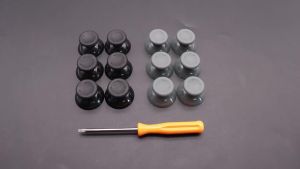 New 7pcs/set Black Gray 3d Analog Stick For Xbox 360 Controller Thumbsticks Caps For Xbox360 Gamepad Repair Parts With Tool