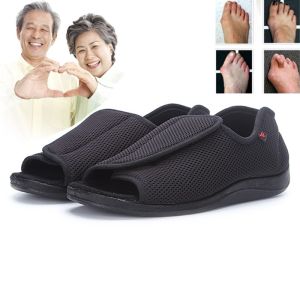WuChu Diabete Fat Foot Sandals Wide Old Mans Swollen Deformation Shoes Middle-Aged Shoes Feet Puffy External Deformation Foot Shoes
