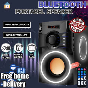 【Malaysia Spot Sale】6 Hours Subwoofer Portable Bluetooth Speaker Big Power Wireless Stereo Subwoofer Heavy Bass Speakers Sound Box Support FM Radio TF AUX USB 蓝牙音响喇叭