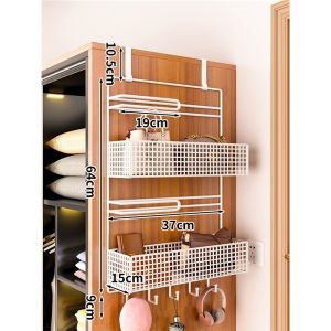 Strong Door Back Hanging Clothes Rack No Drilling Wall Mounted Entrance Closet Side Clothes Storage Modern Simple Style