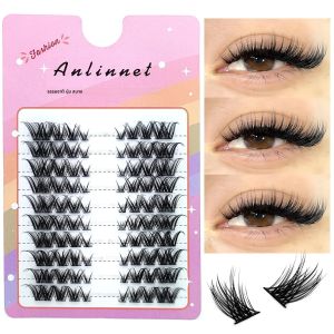 ฟ็อกซ์ขนตาปลอม 1 กล่อง 80 มัดต่อขนตามิงค์ปริมาณธรรมชาติขนตาปลอม 3D รัสเซีย 8-13 มม. ผสมขนตาแต่งหน้า