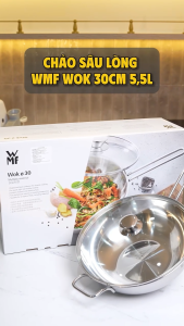 Chảo sâu lòng WMF Wok 30cm 55L có tay cầm cao cấp sang trọng nội địa Đức GermanySNT 90254