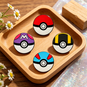 Bandai | Bộ 4 Ghim Cài Hình Poké Ball Tráng Men - Huy Hiệu Cài Áo Classic Master Ultra & Great Ball Dành Cho Người Hâm Mộ Cosplay Và Trang Trí Hàng Ngày Chủ Đề Phim Truyền Hình Bằng Kim Loại