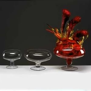 Hồ Cá / Bể Cá Thuỷ Tinh Để Bàn Có Đế Chân - Chậu Thuỷ Tinh Ly Chân Trồng Cây - Cắm Hoa Trang Trí Bàn Tiệc Sang Trọng