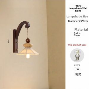SANGEJIANGREN | Wabi Sabi Wooden Style Minimalist Bedside Hanging Lamp