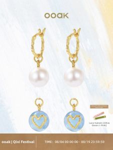 Elegant Simple Pearls Sapphire Earrings Set