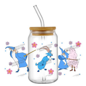 Funko | Hotsale Classic Retro Cartoon Sword in the Stone Merlin 16oz UV DTF Transfer 3D Sticker Decals Glass Can Cups Creative Craft DIY