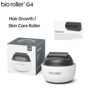 Bio Roller G4 Microneedling Massage 1200 Pins Titanium Needling Beard Hair Growth Care Derma Roller Facial Skin Care Dermaroller Anti Acne Scars Removal Wrinkle Repair Skin