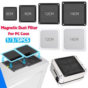 8/9/12/14CM PC Chassis Cooling Fan Dust Filter Magnet Dustproof Mesh Cover for Computer Case Net Guard Power Supply Accessories
