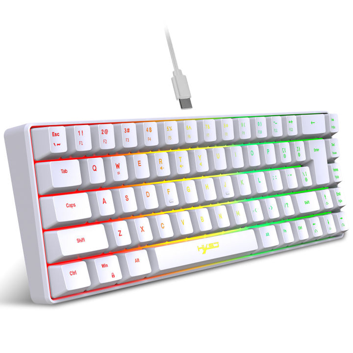 HXSJ V200 Wired K68 RGB Streamer Mini Gaming Keyboard 19-Key Conflict ...