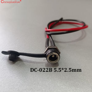ChengHaoRan 1PC Waterproof DC-099/022B/022X Connecter With DC 5.5 * 2.1mm 5.5 * 2.5mm Power Interface Black Red 2 Wires