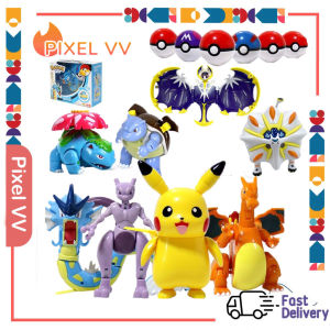 Pokemon Toys Set Action Figures Transformation Toy Pikachu/Charizard/Mewtwo/Eevee Kids Transformation Toy Birthday Gift