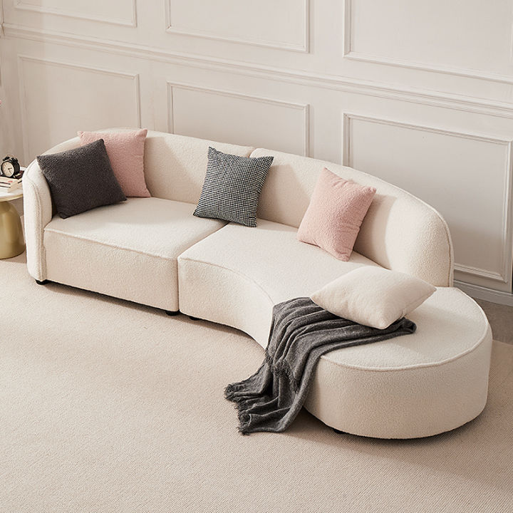 Curved Sofa Simple Cloth Modern Light Luxury Living Room Italian Curved Sofa Simple Cloth Modern Light Luxury Living Room Italian