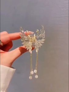 Jepit Rambut Korea Jedai Rumbai Kupu2 Manik Kristal Zirkon Fashion Wanita Elegan High Quality Impor