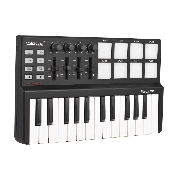 25-Key MIDI Controller With 8 Drum Pads - Portable USB Keyboard For Music Production & Beat Making