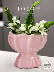 Modern Simplicity JOJOS L. Ceramic Flower Vase Large Diameter Edge Design Sense Potentional for Floral Decoration Home Decor