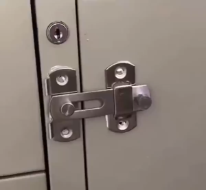 Stainless Steel Hasp Latch Lock for Doors Windows Cabinets - Heavy Duty Sliding Door Security Lock with Safety Buckle for Fitting Rooms Bathrooms