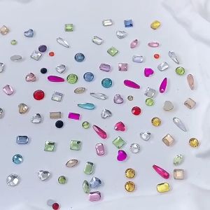 50 Pcs Hiasan Kuku /Crystal/Ornamen Berlian Imitasi Asimetris 3D Bahan Resin Untuk Dekorasi Nail Art / Manicure DIY