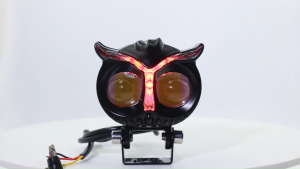 Pair Owl Driving Light With Colorful Lighting High/Low White/Yellow Light Universal For Motorcycle