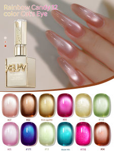 XEJAYI 1pc 15ml Rainbow Candy Cat Eye Gel Nail PolishUV LED Soaking Nail Gel Semi-Permanent DIY Salon Quality