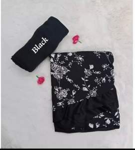 Telekung Printed-Corak Plain Lace Cotton Murah Viscose for Adult