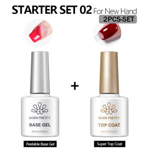 BORN PRETTY | BORN PRETTY 10ml Base Gel Super Top Coat Gel Nails Polish 2pcs Set Gel Polish Semi-permanent Long Lasting LED UV Gel Nail Polish