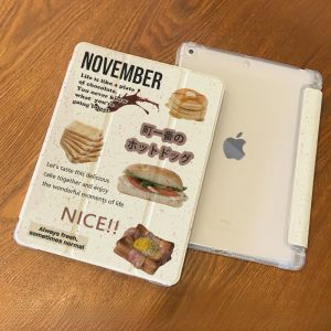 Ốp Lưng Silicon Chống Sốc Cho iPad pro 11 Air 5/4/3 Ốp Lưng Bảo Vệ Chống Rơi Cho iPad 10.2 Mini 6 Bút Khoan Gấp Ba Lần Trong Suốt