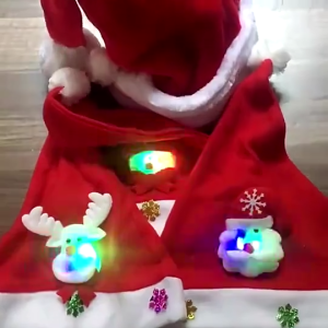 Merry Christmas Hat Light Up LED New Year Navidad Cap Snowman ElK Santa Claus Hats
