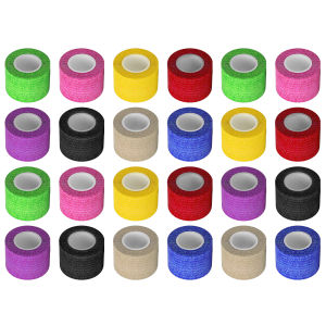 16/24/32PCS 3.8cm Tattoo Grip Cover Mixed Colors Self-Adhesive Breathable Elastic Bandage Waterproof Athletic Bandage Wraps