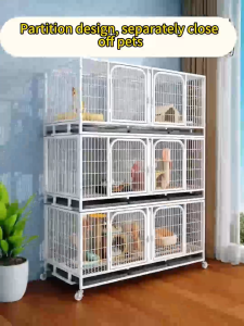 Heavy Duty Breeding Cage For Multi-functional Pet Cage Dog Cage Rabbit Cage with Wheels Tray