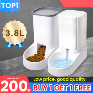 3.8L large fully automatic pet water dispenser 2.1g feeder LED pet water dispenser set