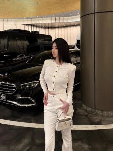 High Waist White Spicy Slim Fit Womens Jeans Nine Points Straight Leg Lengthening Small Flare Pants Korean Style Autumn New Arrival