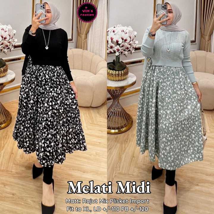 MIDI DRESS KOREA KNIT/RAJUT MIX COMBI RAYON MOTIF BY ZARA LD 110 | Lazada  Indonesia