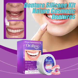 Denture Silicone Kit Silicone Liners Soft Kit Soft Denture Kit Teeth Upper And Lower Set Easy Use Nature Cosmetic Dentures