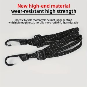 Universal 60/90CM Motorcycle Helmet Straps Hook Luggage Retractable Elastic Rope Fixed Strap Luggage Reflective Multi-functional