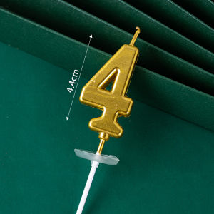 Gold Bar Number Candles Birthday Cake Toppers Individual Box Childrens First Year Birthday Decorative Candles Long Strip